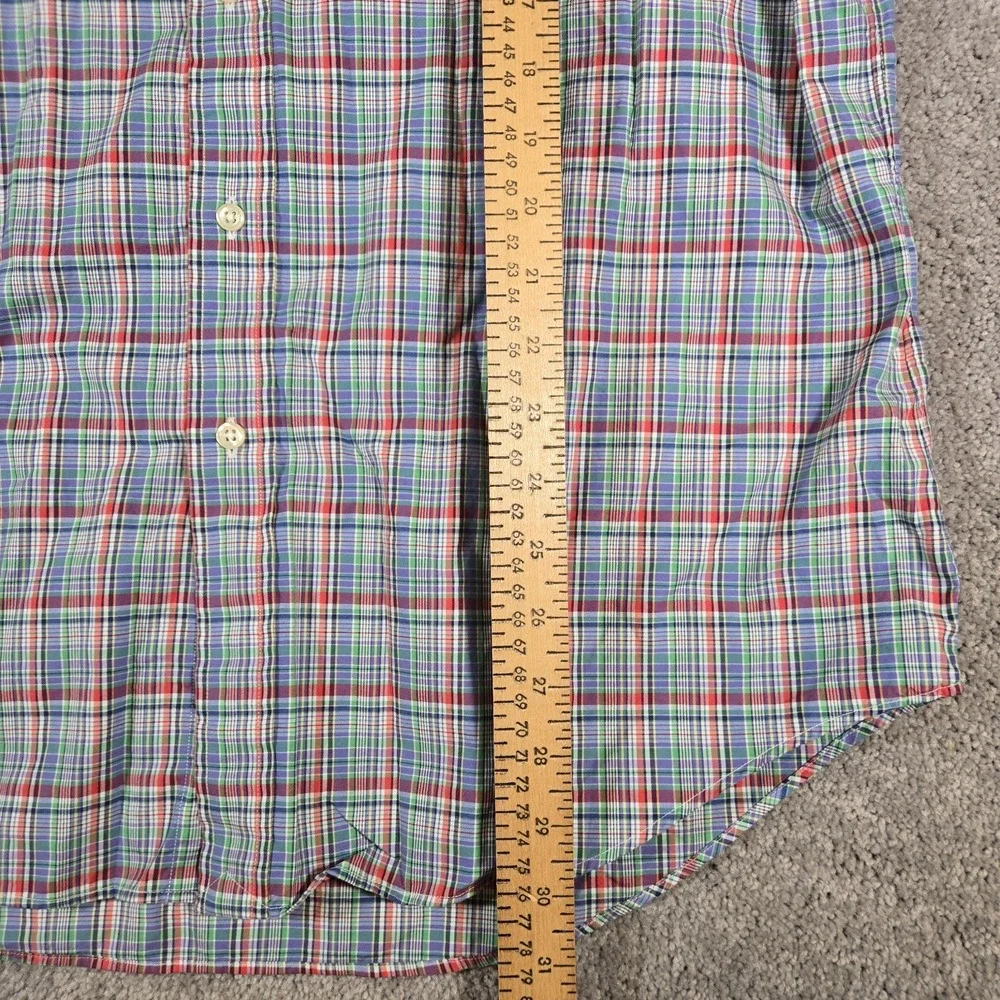 Polo Ralph Lauren Mens Large Blue Plaid Long Sleeve Pony Logo
